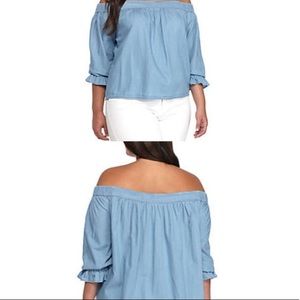 Off The Shoulder Jean Top True Craft
